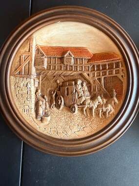 The Arrival" by W.H. Bossons Chalkware Wall Hanging